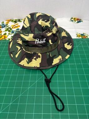Pabst Men's Camo Bucket Hat Adjustable Strap Tillie Hat Summer Outdoor Merch